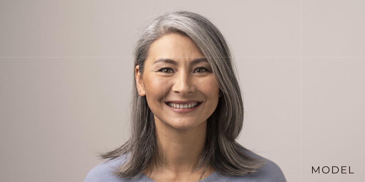 Woman with Graying Hair Smiles